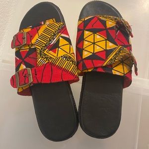 Men’s African Print Fabric Flip-Flop Slippers